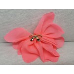 Elastic for hair, flower-shaped, with plastic knot, cyclamen color